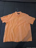 Front view of Nat Nast cantaloupe shirt on hanger