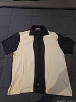 Front view of Nat Nast two-tone silk shirt