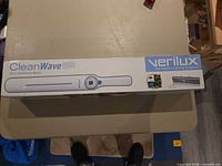 Front panel of boxed Verilux CleanWave UV-C Sanitizing Wand