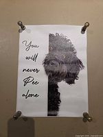 Full canvas print showing dog image and text