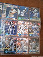 Fronts of nine Great Moments cards showing Blue Jays players