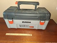 Closed Eureka toolbox-style vacuum showing exterior branding and overall condition