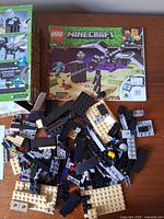 Loose bricks, instruction booklet and part of box visible