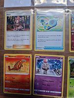 Front view of Dana, Crossceiver, Heatmor, Spoink cards in binder sleeve