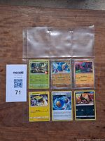 All six Pokémon cards shown front side