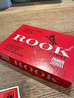 Top of red Rook game box