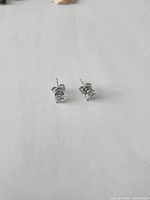 pair of stud earrings front view