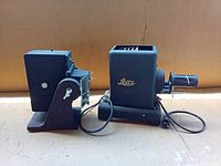 Front view of projector body and slide carrier