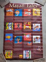Full view of folded poster showing title, illustrations, bilingual text