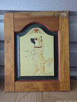 Framed dog painting front view