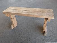 Full view of pine bench