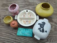 Group shot of all seven ceramic items