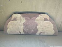 Front view of complete wooden bunny welcome wall sign