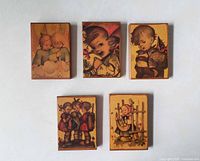 Front view of all five Hummel plaques