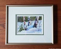 Front view of framed artwork showing image, mats and frame