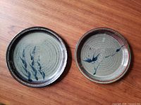 Both stoneware plates top view