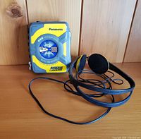 Front of Panasonic Shockwave cassette player with earphones