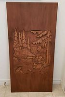 Full view of carved wood panel