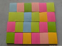 Pads arranged in grid showing all colours