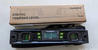 Front view of Huepar TL25 level with box behind