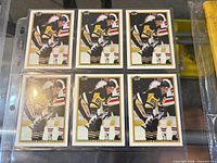 All six 1990 Bowman Mario Lemieux #204 cards in protective sleeve