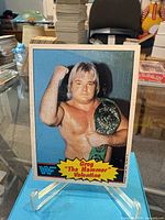 Front view of the Greg Valentine card on stand