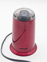 Front view of Better Chef red electric coffee grinder
