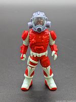Front view of the action figure showing suit colors, helmet and visor