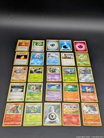 Full layout of all 25 Pokémon cards