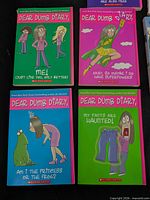 Four books showing titles Me!, Superpowers, Princess or Frog, and Pants are Haunted