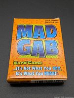 Front of Mad Gab card game box