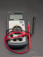 Full view of Mastercraft multimeter with attached probes