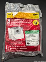 Front of sealed Shop-Vac 90668 disposable filter bags package