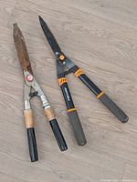 Both hedge shears side by side showing full length and handles