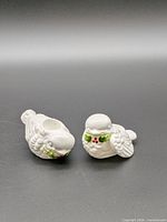 Pair of ceramic bird candle holders front view