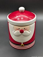 Closed Santa cookie jar front view