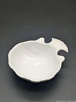 Top view of white ceramic seashell dish