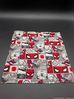 Full view of the rectangular Spider-Man printed fabric