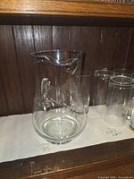 Crystal pitcher with etched floral motif