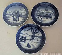 Group shot of all three plates showing fronts and condition