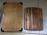 Two cutting boards showcased