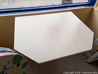 Top view of MDF shelf showing overall shape and surface