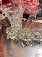 Group shot of all five clear glass pieces
