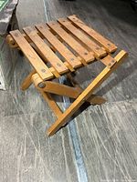 Wood folding plant stand folded position
