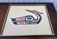 Framed serigraph showing full artwork and frame