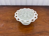 Compote with clear glass frog insert assembled