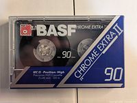 Front of sealed BASF Chrome Extra II C90 cassette in packaging