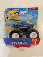 Front of sealed Bigfoot package showing truck and accessory