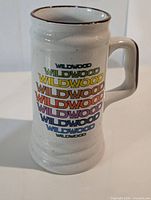Front view showing Wildwood text design, shape and trim