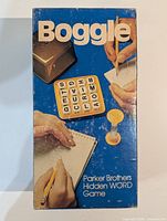 Front of Boggle box showing title and artwork